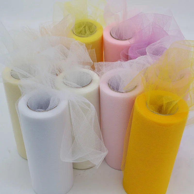 25Yards/Lot 6inch Tissue Tulle Roll Wedding Decoration Tutu Spool Craft Birthday Party Baby Shower Wedding Decor Supplies