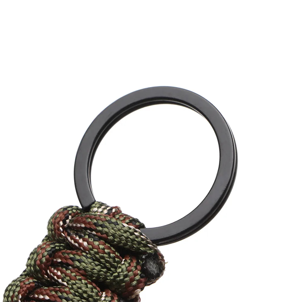 Outdoor Keychain Ring Camping Carabiner Military Paracord Cord Rope Camping Survival Kit Emergency Knot Bottle Opener Tools