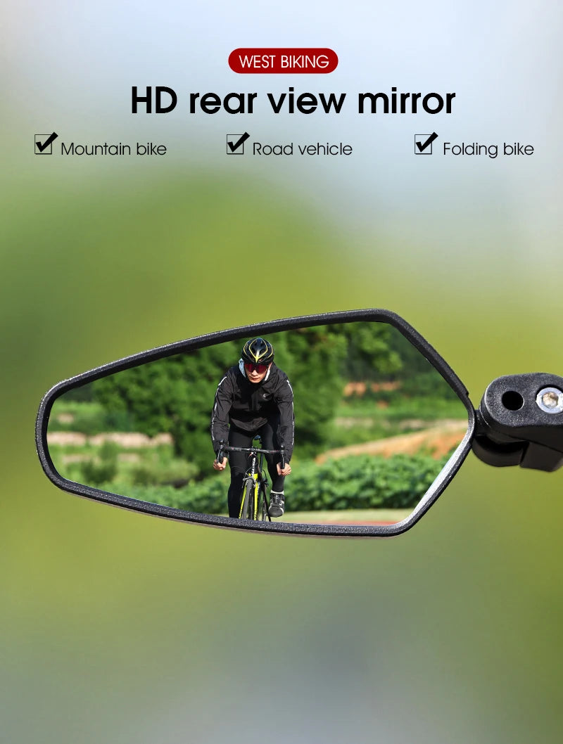 WEST BIKING Anti-Glare Bicycle Mirror Handlebar Rear View Wide Range Back Sight Reflect electric scooter Mirror bike accessories