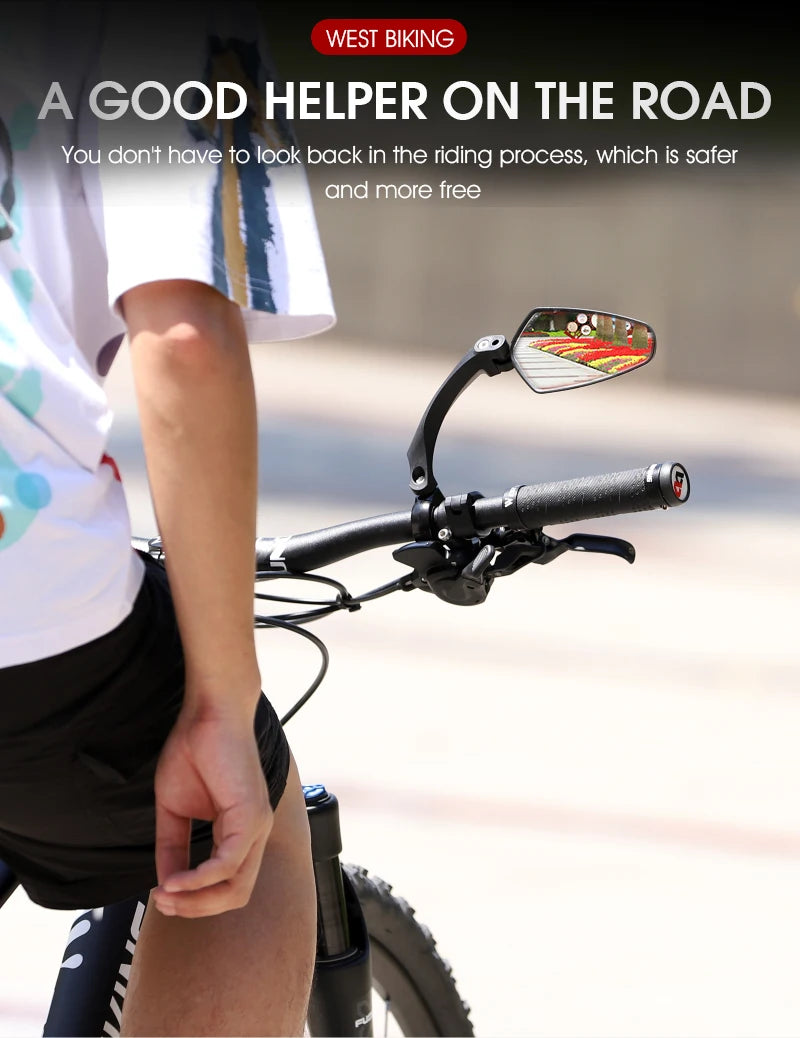 WEST BIKING Anti-Glare Bicycle Mirror Handlebar Rear View Wide Range Back Sight Reflect electric scooter Mirror bike accessories