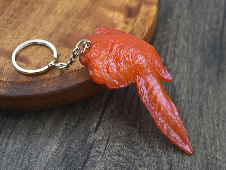 Creative Simulation Food Keychain PVC Model Gift Keychain Soft Glue Fake Braised Pork Belly Roasted Chicken Keychain K4230