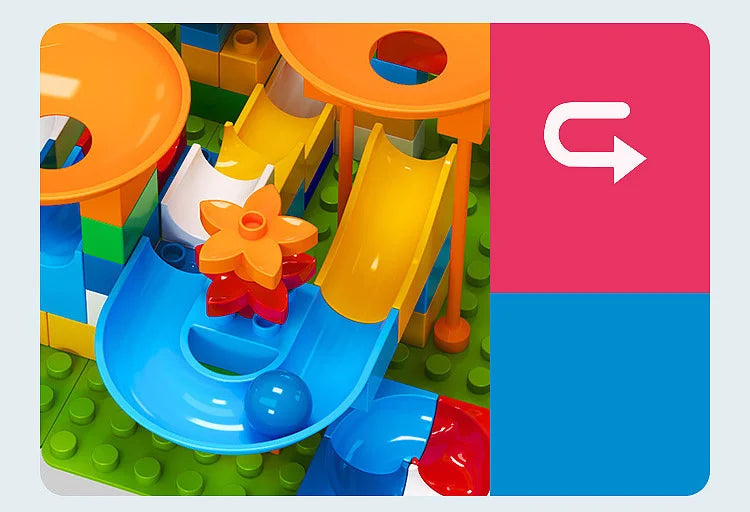 86-344pcs Marble Race Run Block Big Size Building Blocks Maze Ball Funnel Slide Blocks Creative Bricks Assemble Toys for Kids