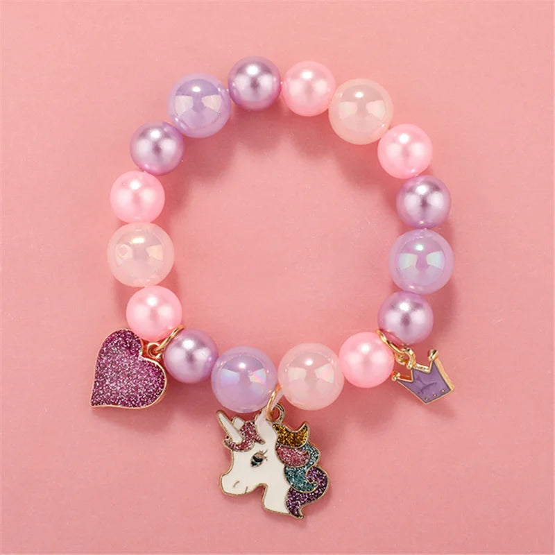 Makersland Cute Popcorn beads Bracelet Friendship Glass Bracelets For Girls Star Moon Cloud Flower Jewelry Accessories Wholesale