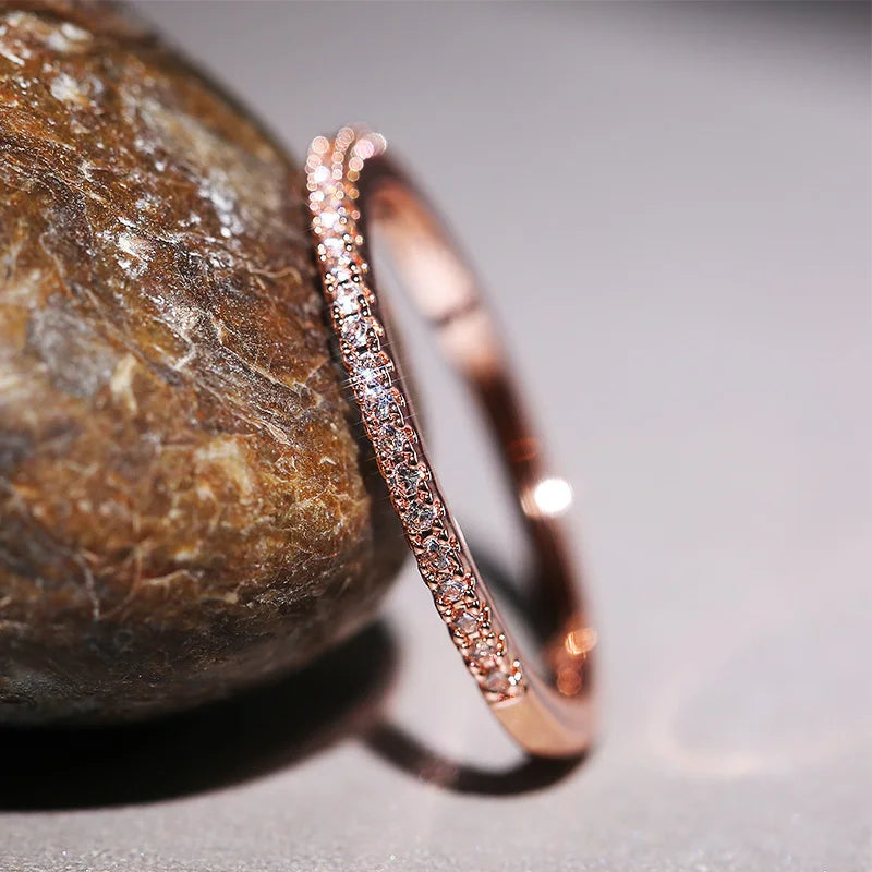 New 2020 Minimalist Thin Rings for Women Wedding Brilliant Cubic Zircon High Quality Versatile Female Finger Ring Jewelry
