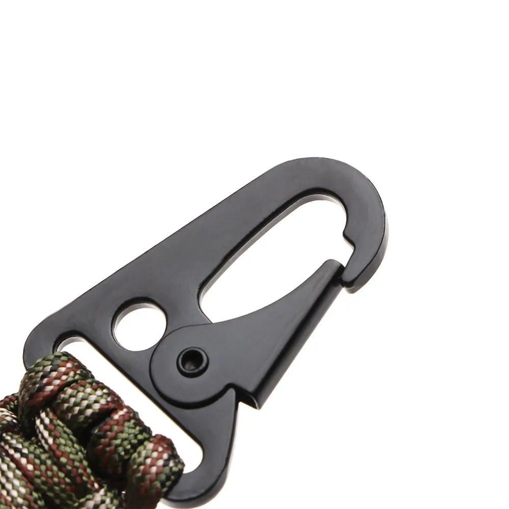 Outdoor Keychain Ring Camping Carabiner Military Paracord Cord Rope Camping Survival Kit Emergency Knot Bottle Opener Tools
