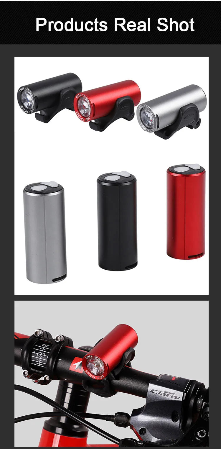 XPG LED Bike Light USB Rechargeable 350 Lumens MTB Front Light Waterproof Bicycle Mountain Headlight Cycling Flashlight Lamp