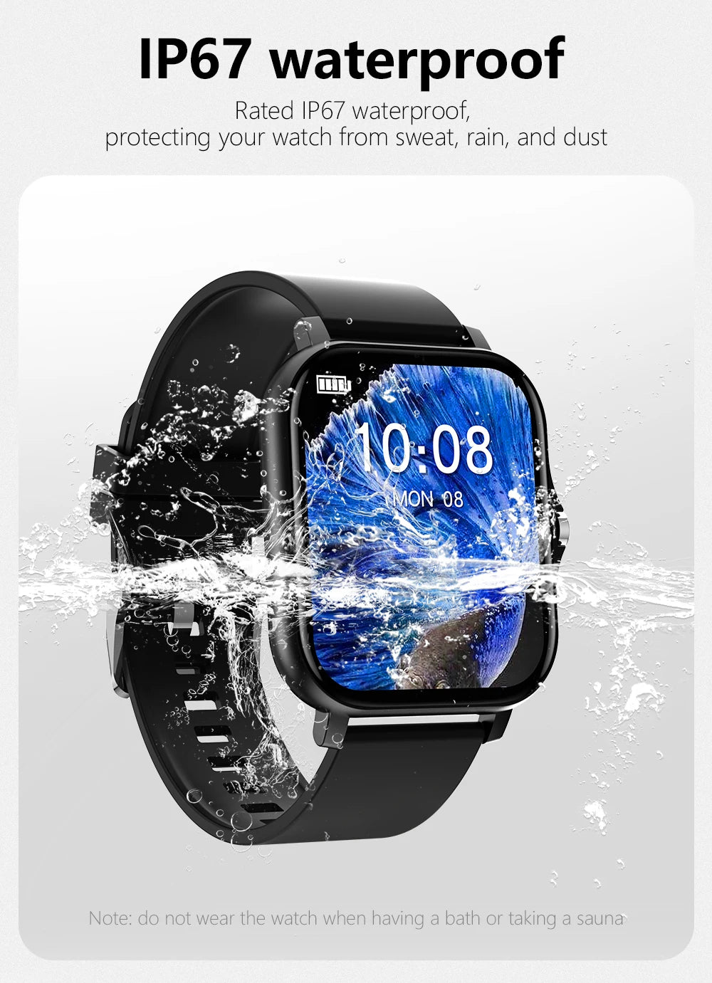 1.83'' Sports Smart Watch Fitness Health Monitor Waterproof Smartwatch Wireless Call Watches for Men Women IOS Xiaomi 2024