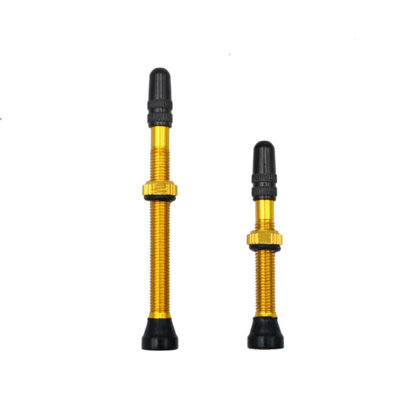 2Pcs 40/60MM Bicycle Vacuum Air Valve Durable Alloy Stem Brass Core F/V Presta MTB Bike Tubeless Tire Nozzle Cap Cycling Parts