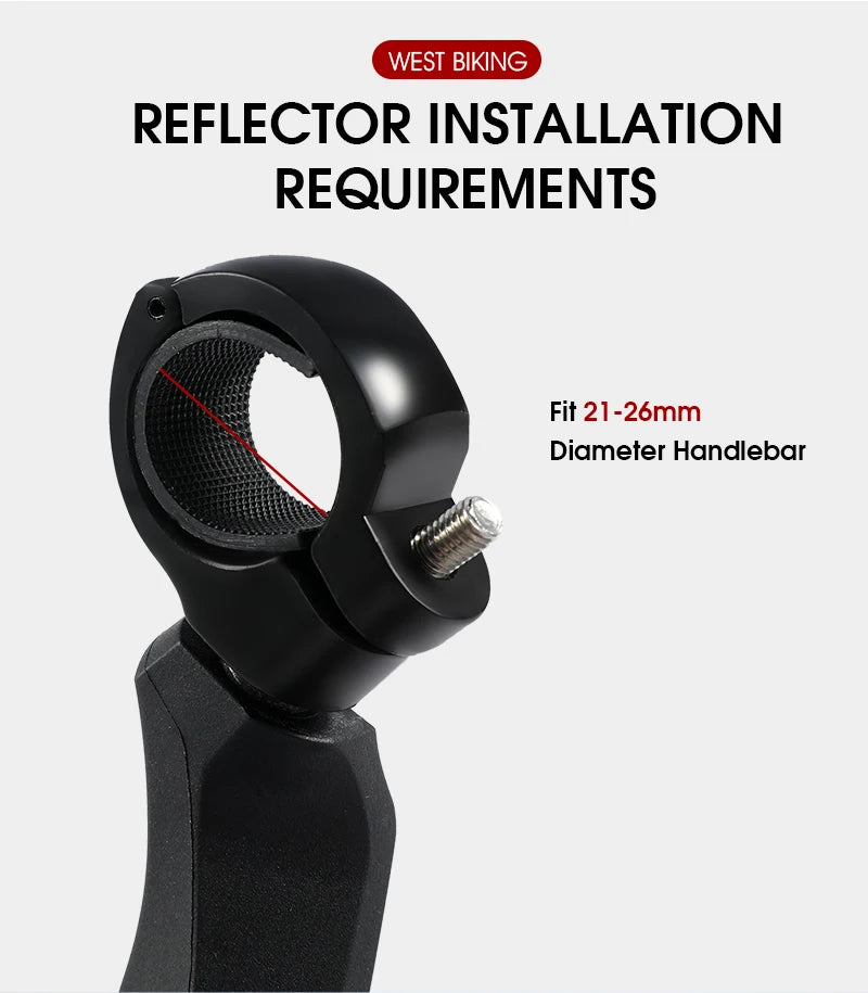 WEST BIKING Anti-Glare Bicycle Mirror Handlebar Rear View Wide Range Back Sight Reflect electric scooter Mirror bike accessories
