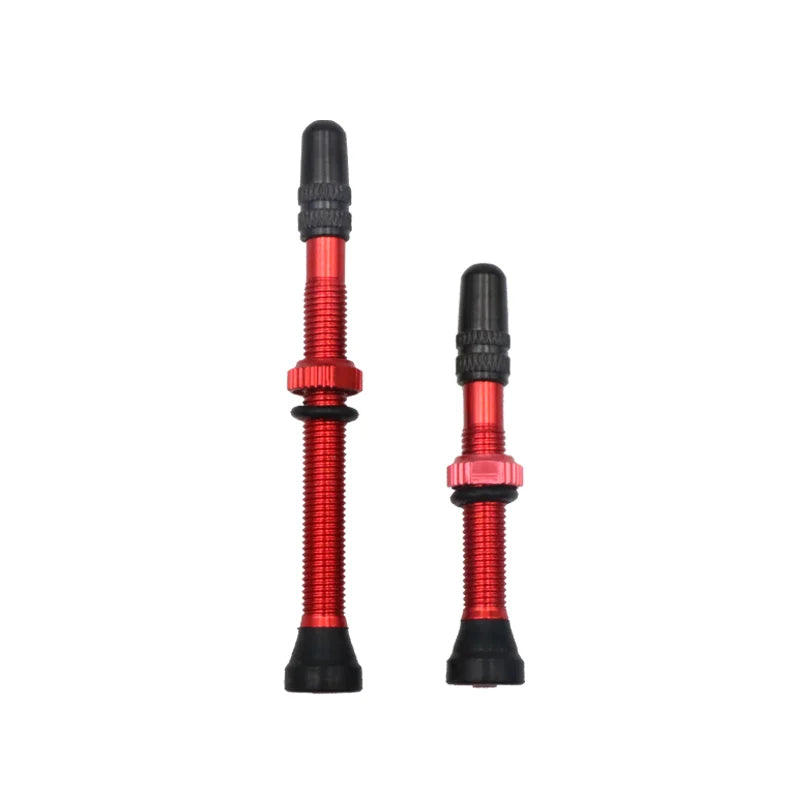 2Pcs 40/60MM Bicycle Vacuum Air Valve Durable Alloy Stem Brass Core F/V Presta MTB Bike Tubeless Tire Nozzle Cap Cycling Parts
