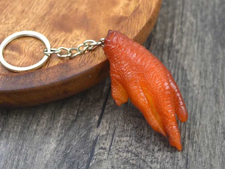 Creative Simulation Food Keychain PVC Model Gift Keychain Soft Glue Fake Braised Pork Belly Roasted Chicken Keychain K4230