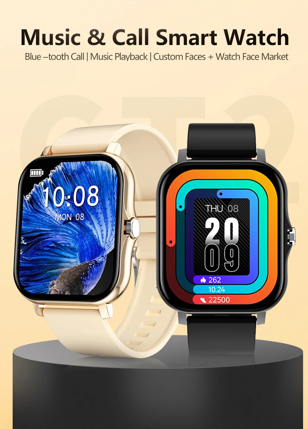 1.83'' Sports Smart Watch Fitness Health Monitor Waterproof Smartwatch Wireless Call Watches for Men Women IOS Xiaomi 2024