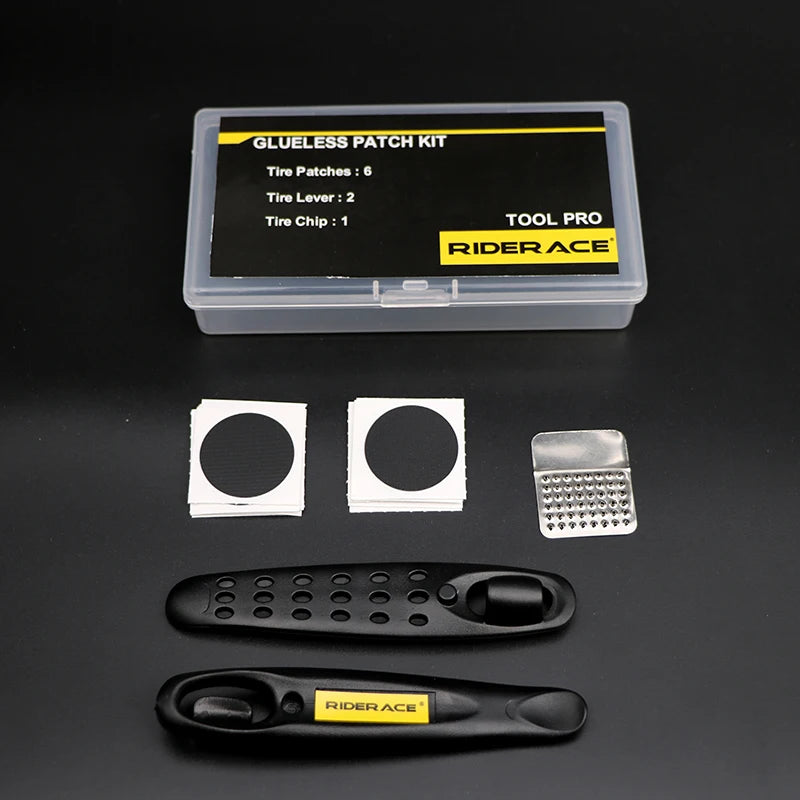 Bicycle Glueless Chip Patches Kit Tyre Tire Lever Wheel Repair Tool MTB Mountain Bike Road Inner Tire Piece Cycling Accessories