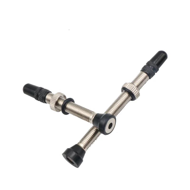 2Pcs 40/60MM Bicycle Vacuum Air Valve Durable Alloy Stem Brass Core F/V Presta MTB Bike Tubeless Tire Nozzle Cap Cycling Parts