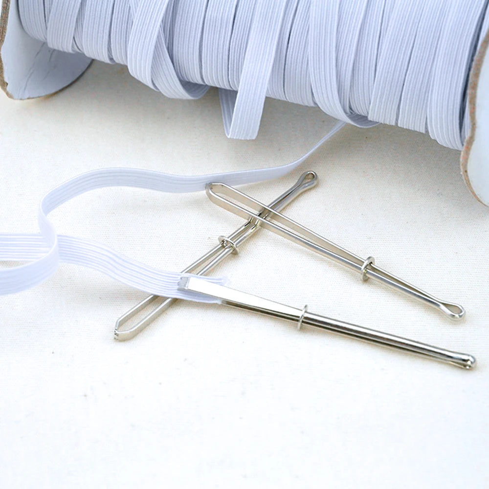 2pcs High Quality Garment Clips Sewing DIY Tools Elastic Band Tape Punch Cross Stitch Threader Wear Elastic Clamp (Wear Rope)