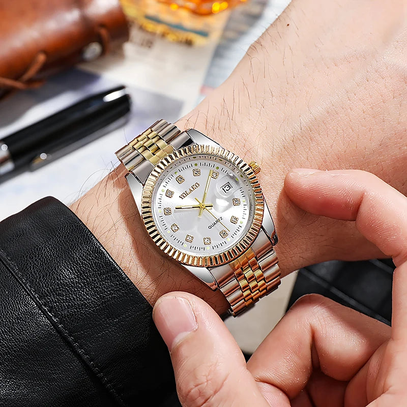 Men Quartz Watches Luxury Brand Top Quality Full Steel