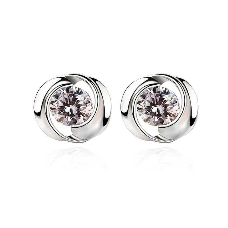 Delicate Cubic Zirconia Earrings Lady's Daily Wearable Accessories High-quality Silver Color Simple Elegant Women Jewelry