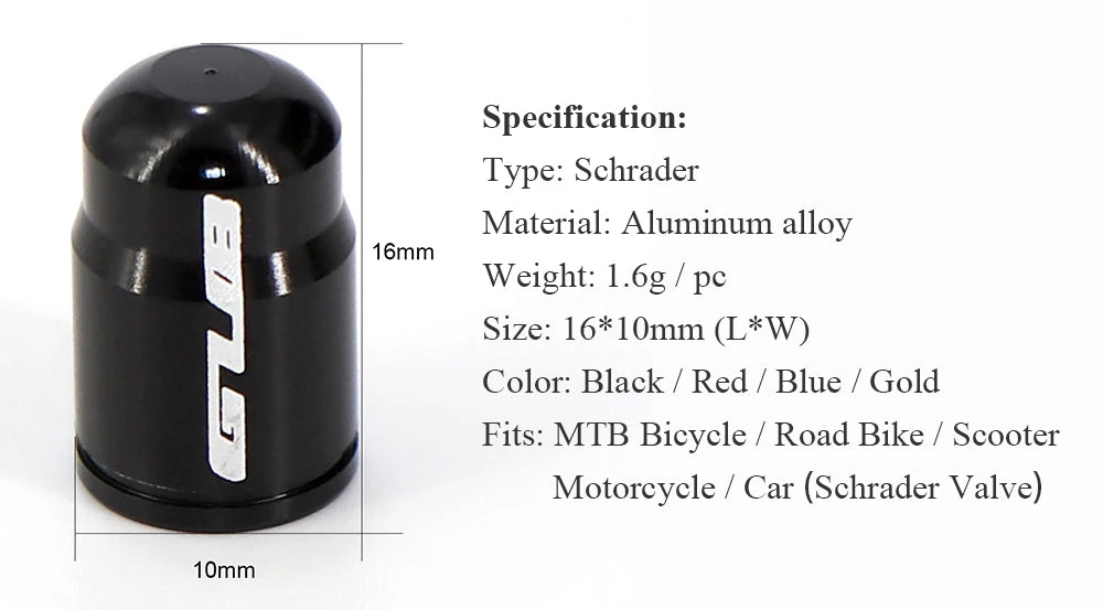 4pcs Aluminum Bicycle Tire Valve Cap Ultralight Mountain Road Bike Tyre Cap Schrader/Presta Tire Valve Protector MTB Accessories