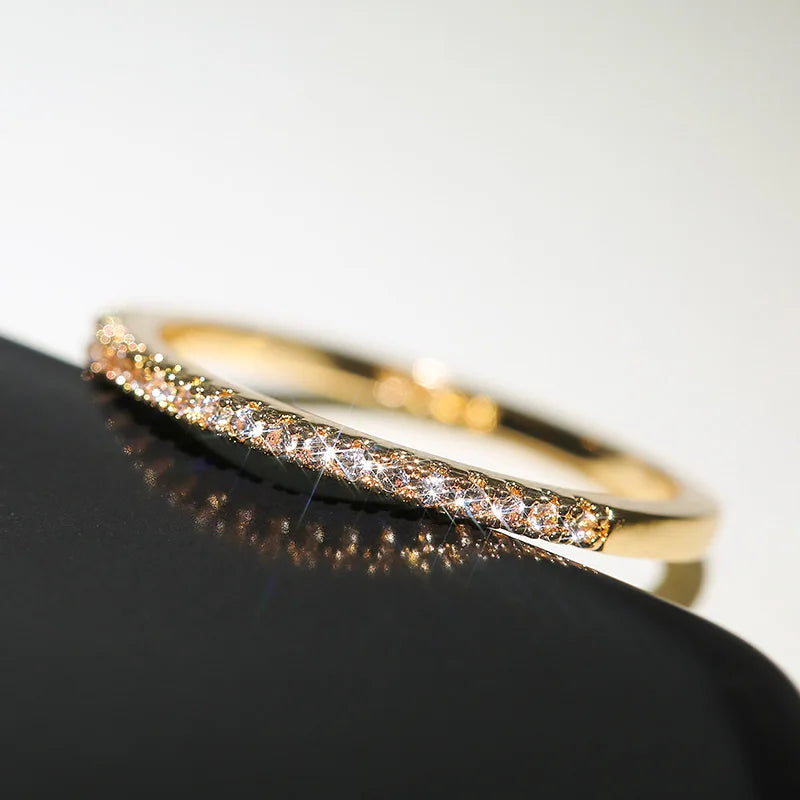 New 2020 Minimalist Thin Rings for Women Wedding Brilliant Cubic Zircon High Quality Versatile Female Finger Ring Jewelry