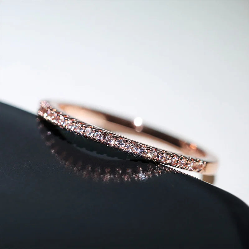 New 2020 Minimalist Thin Rings for Women Wedding Brilliant Cubic Zircon High Quality Versatile Female Finger Ring Jewelry