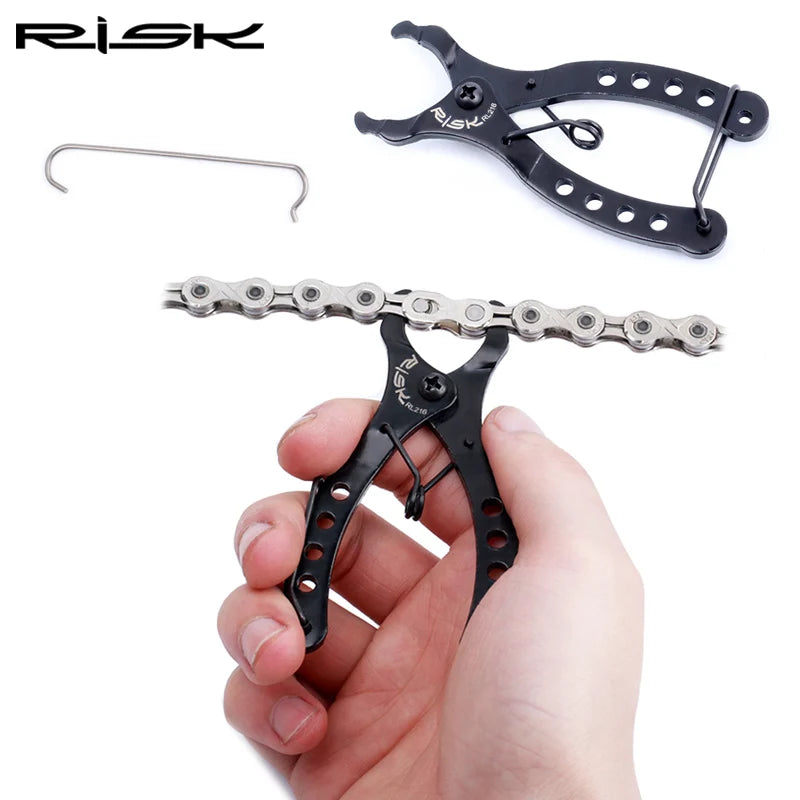 RISK RL216 Bike Mini Missing Chain Quick Link Tool Bicycle Plier Master Link Remover Connector Opener Lever with Free Chain Hook