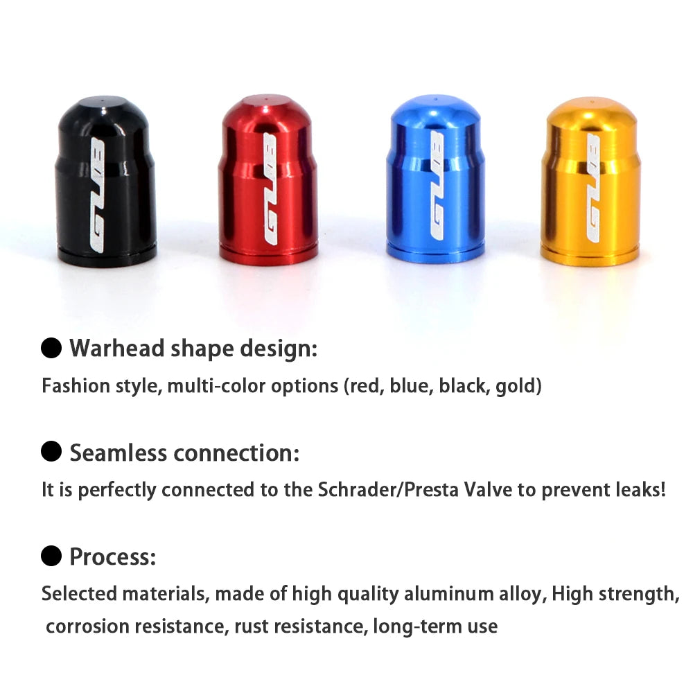 4pcs Aluminum Bicycle Tire Valve Cap Ultralight Mountain Road Bike Tyre Cap Schrader/Presta Tire Valve Protector MTB Accessories