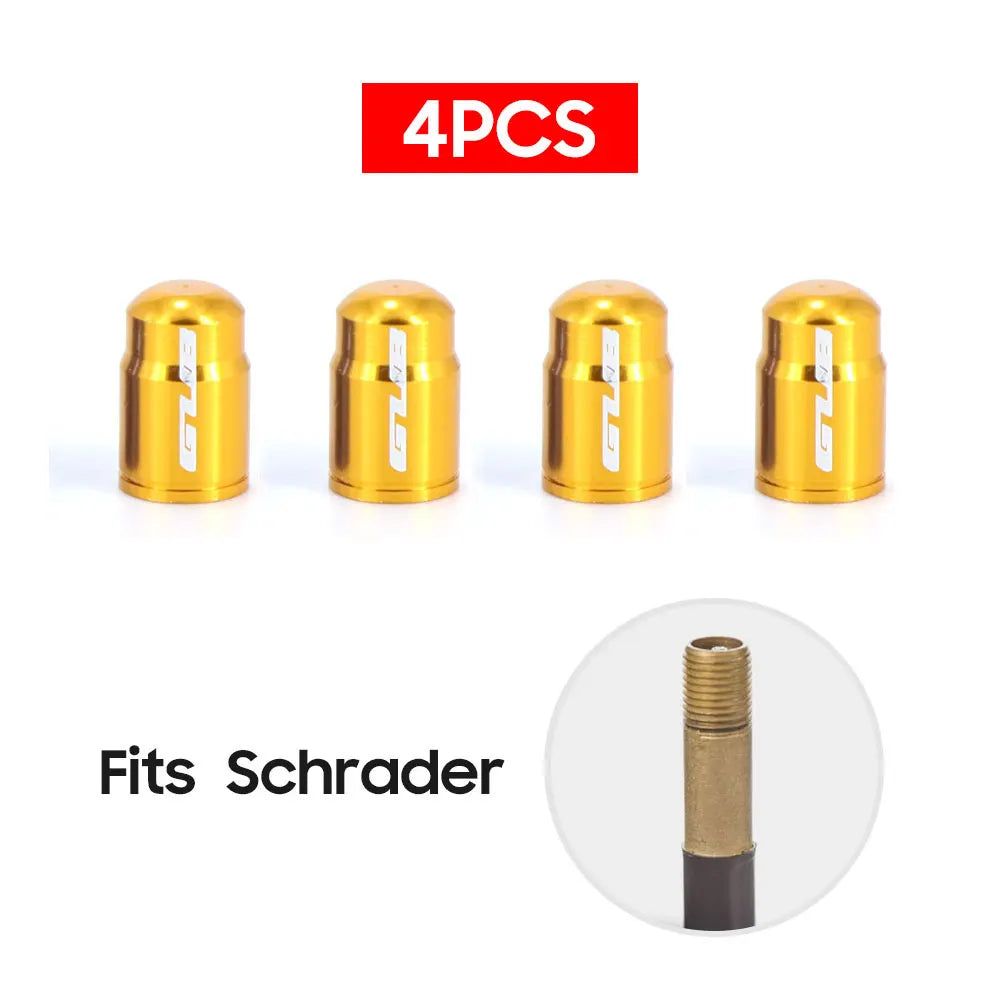 4pcs Aluminum Bicycle Tire Valve Cap Ultralight Mountain Road Bike Tyre Cap Schrader/Presta Tire Valve Protector MTB Accessories