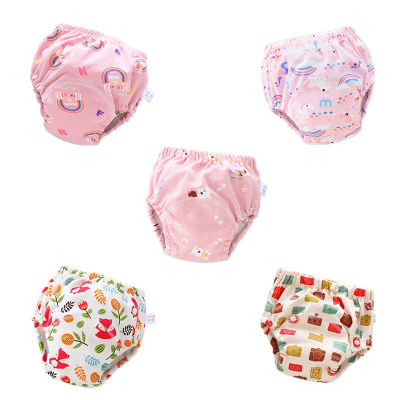 Baby Infant Toddler Waterproof Training Pants Cotton Changing Nappy Cloth Diaper Panties Gifts Reusable Washable 6 Layers Crotch