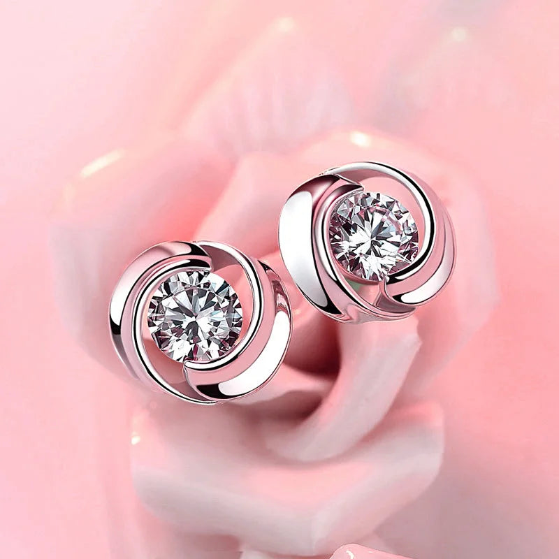 Delicate Cubic Zirconia Earrings Lady's Daily Wearable Accessories High-quality Silver Color Simple Elegant Women Jewelry