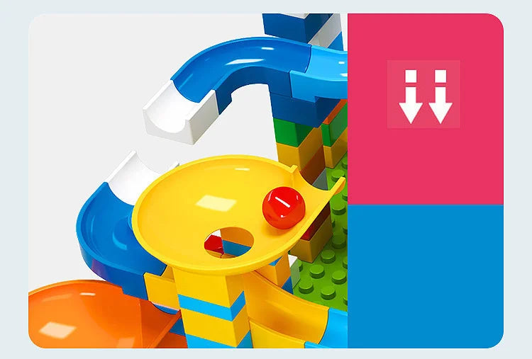 86-344pcs Marble Race Run Block Big Size Building Blocks Maze Ball Funnel Slide Blocks Creative Bricks Assemble Toys for Kids