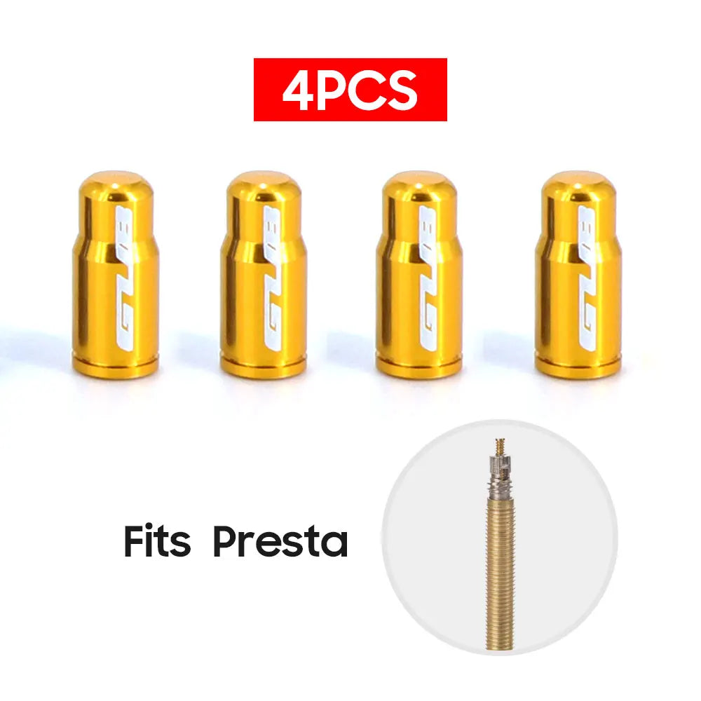 4pcs Aluminum Bicycle Tire Valve Cap Ultralight Mountain Road Bike Tyre Cap Schrader/Presta Tire Valve Protector MTB Accessories