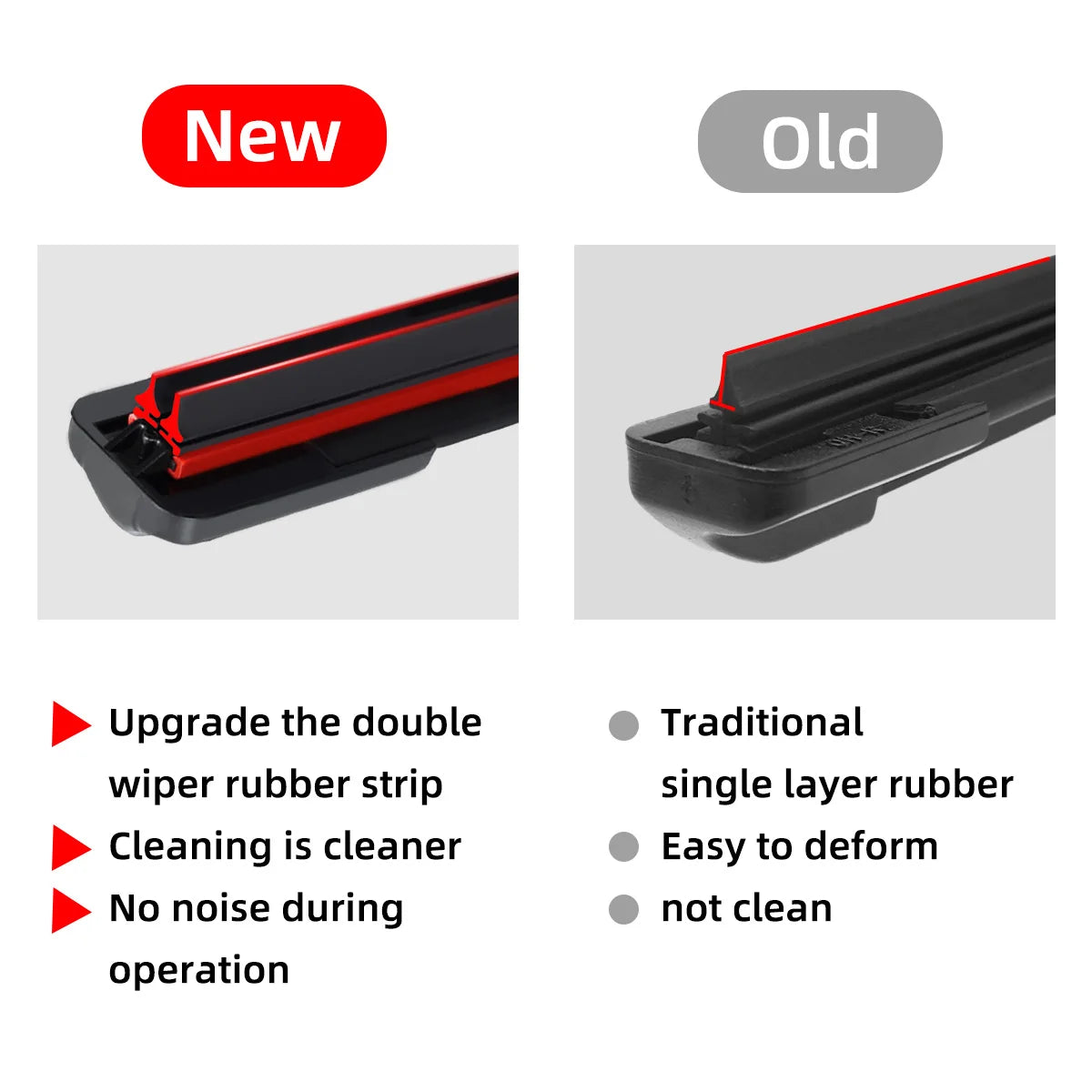 Automotive universal J/U hook double rubber strip wiper blade boneless wiper blade 14 "16" 18 "19" 20 "21" 22 "24" 26“