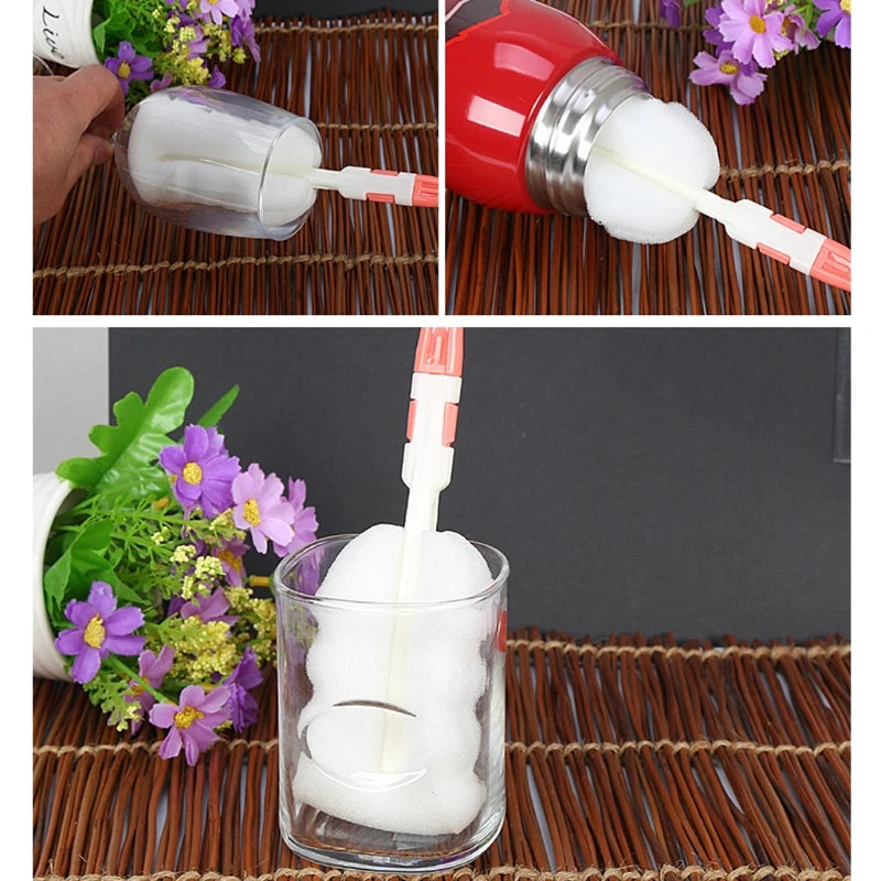 Practical Baby Nipple Milk Bottle Cup 360 Degree Sponge Cleaner Nipple Brush Washing Brush for Cups Bottle Brush