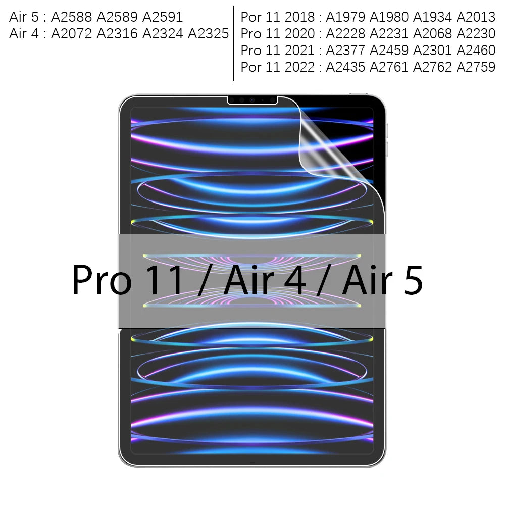 For iPad 10 9 9th 10th Generation 10.9 Pro 13 11 M4 M2 12.9 6th Paper Film Like Screen Protector Air 5 4 3 Mini 6 10.2 Paperfeel