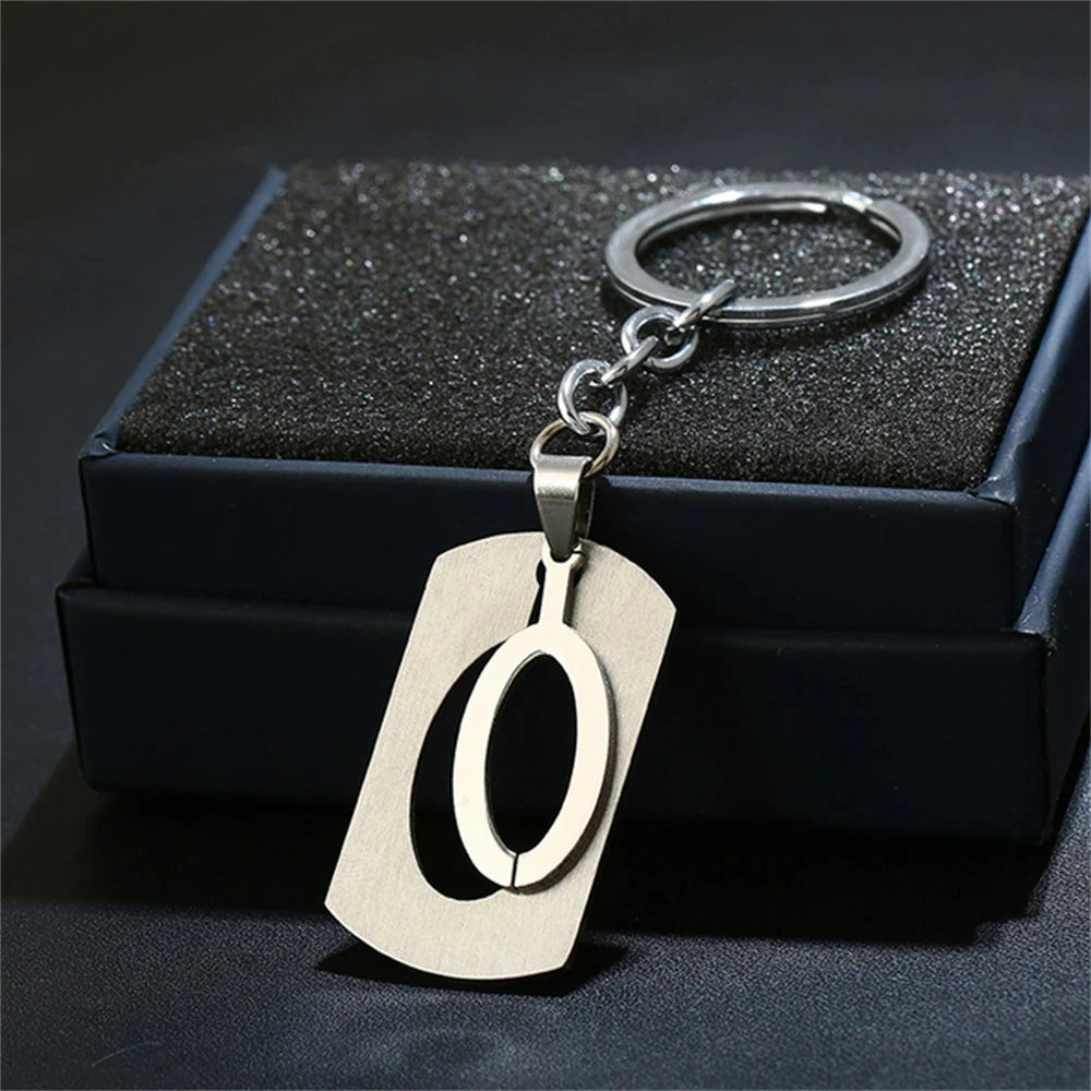 NEW DIY Stainless Steel A-Z Letters key Chain Charm 26 Letters KeyChain Men Women keychain Couple gift Jewelry Car Key Ring