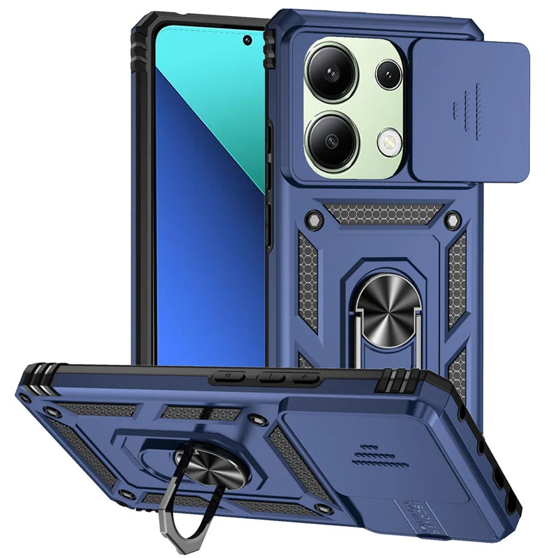Shockproof Armor Funda For Xiaomi Redmi Note 13 Pro 5G 4G Slide Lens Protect Phone Case For Redmy Note13 Note13pro 5G Back Cover
