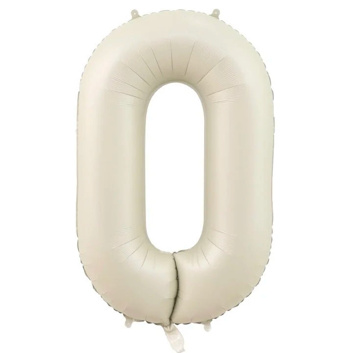 32/40inch Cream Caramel Big Number Foil Balloons 0 1 2 3 4 5 6 7 8 9 Balls White Color Wedding Birthday Party Decor Baby Shower