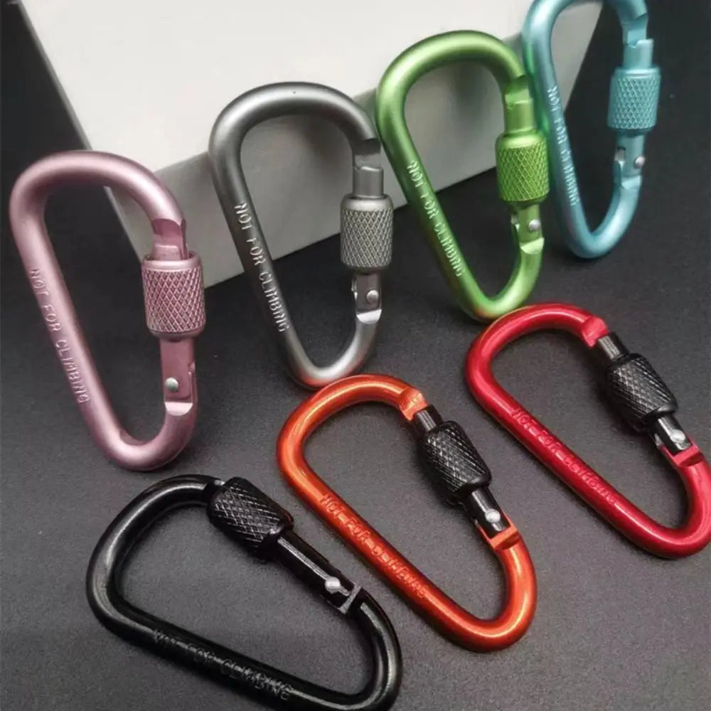 New Multicolor Aluminium Safety Climbing Button Alloy Carabiner Camping Hiking Hook Buckle Keychain