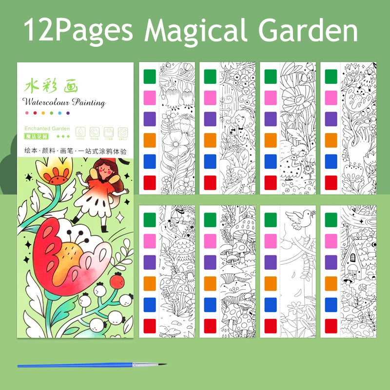 Coloring Books Portable Watercolor Painting Book Graffiti Picture Books Painting Drawing Toys For Children Gift