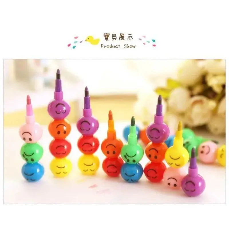10Pcs Lollipop Building Block Crayon/Pencil Graffiti Pen for Children Birthday Party Favors Student Back To School Gifts