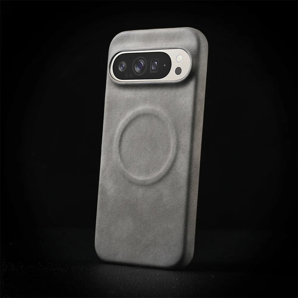 Luxury Sheepskin Leather Magnetic Phone Case For Google Pixel 9 8 7 Pro XL 8A 7A Shockproof Business Matte Hard Solid Back Cover