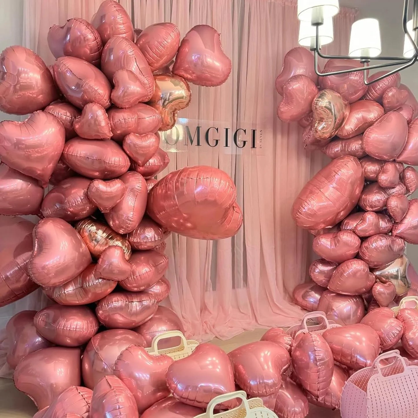 10pcs 18inch Heart Foil Balloons Pink Sage Green Heart Balloon for Birthday Party Valentines Day Wedding Anniversary Decorations