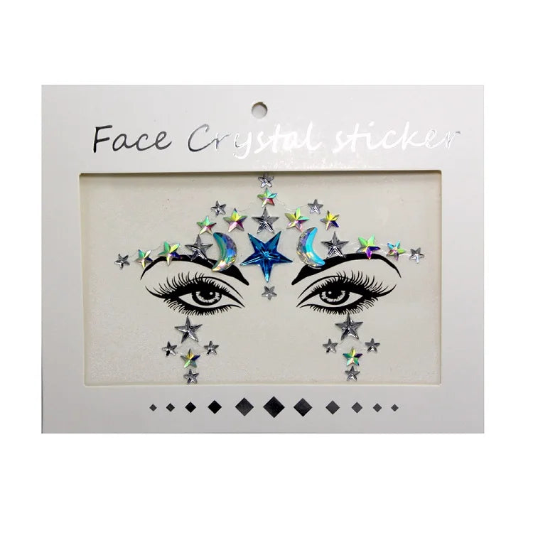 3D Rhinestone Bright Face stickers for festival Glitter Makeup Jewelry Sticker on Face crystals Gems jewels diamonds decoration