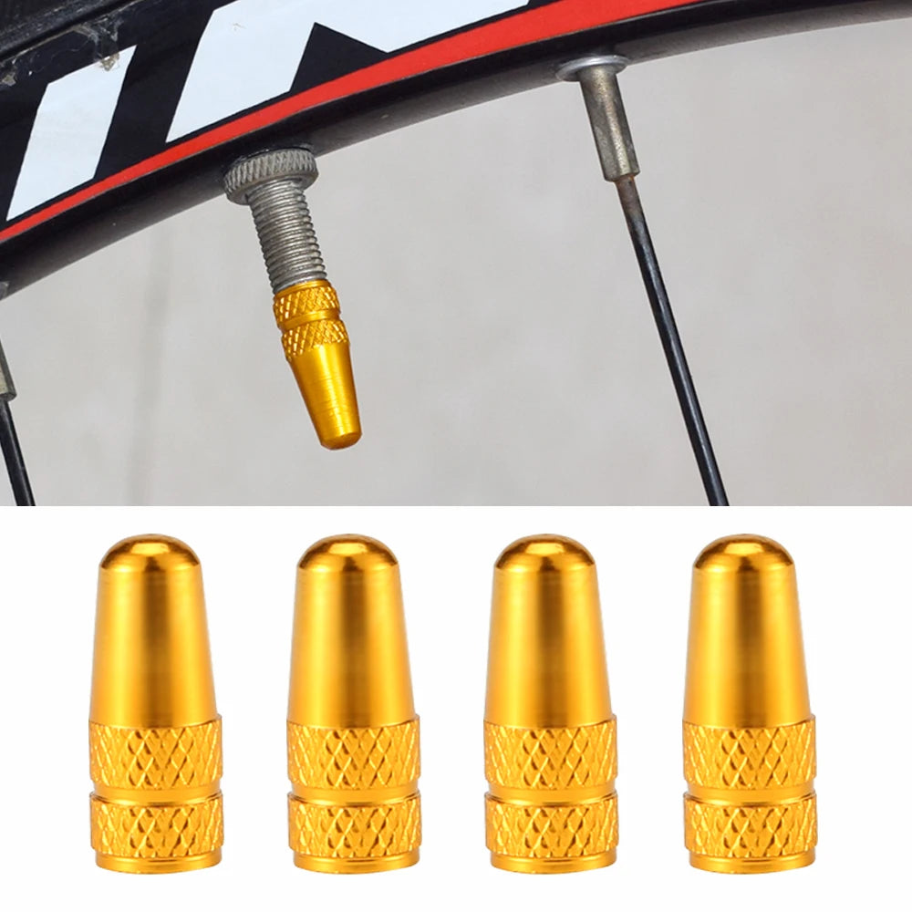 4Pcs/Set Aluminum Alloy Road MTB Track Racing Bike Tube Tyre Bicycle Tire Wheel French Valve cap Presta AIR Valve Caps