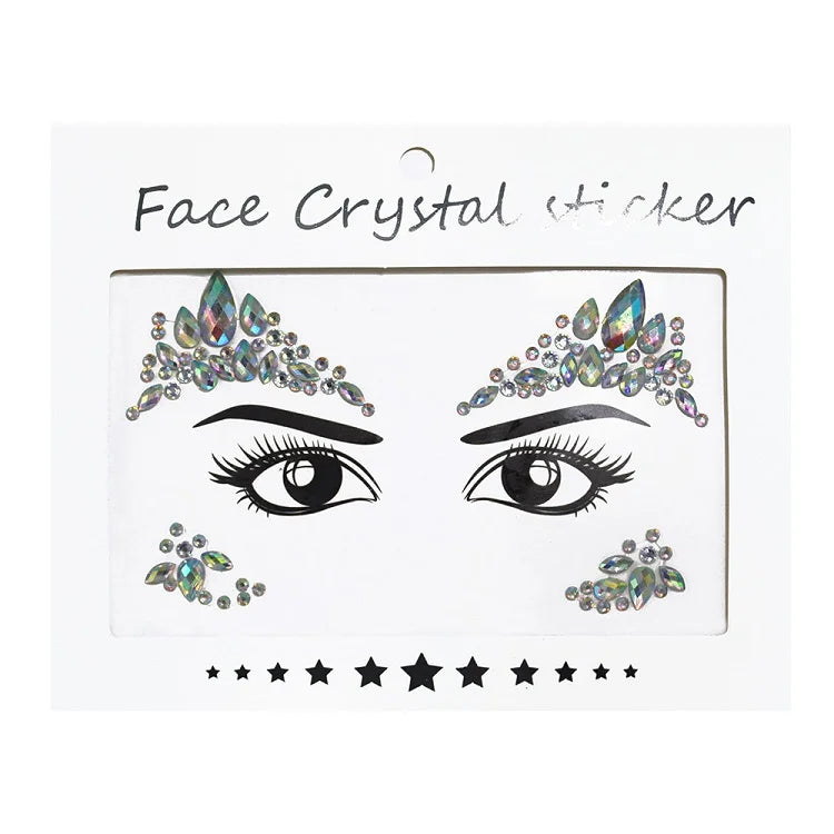 3D Rhinestone Bright Face stickers for festival Glitter Makeup Jewelry Sticker on Face crystals Gems jewels diamonds decoration