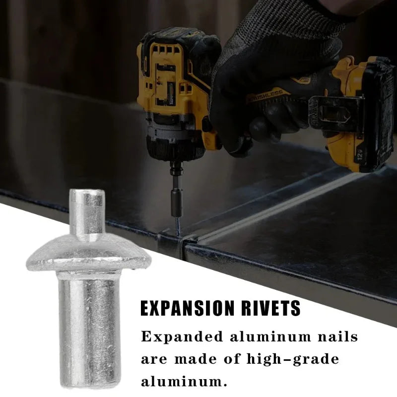 100x Hammer Drive expansion Rivets Percussion Expansion Aluminum nail Head Piercing Knock Type Small tapping screws Fasteners