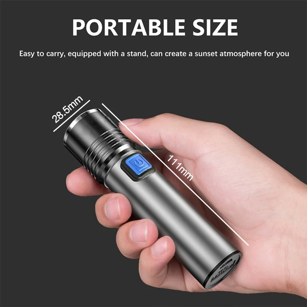 Mini Keychain Lamp Keychain Pocket Torch USB Rechargeable LED Light Flashlight Lamp Waterproof Keychain Light 1PC