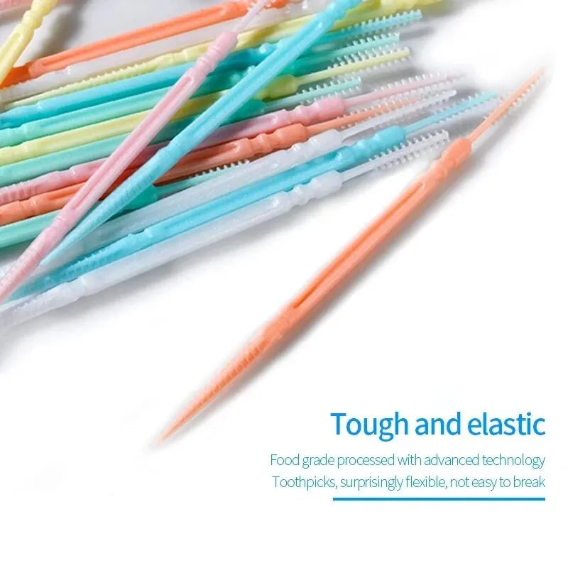 【Hot sales】Disposable double-head floss 200 toothpicks, floss, toothpicks Dental cleaning and care supplies