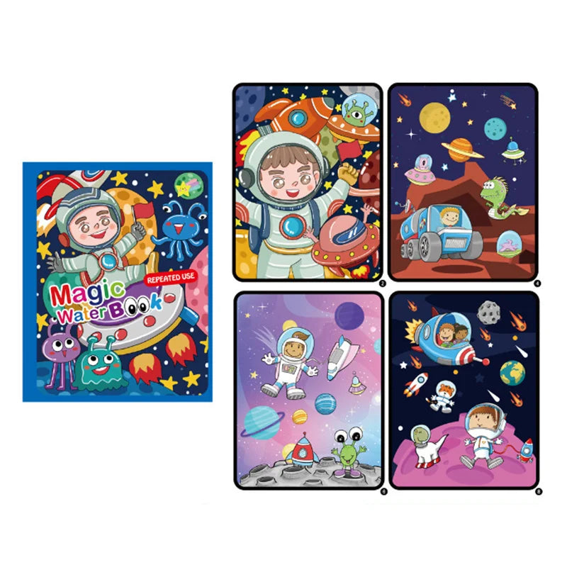 Montessori Toys Reusable Coloring Book Magic Water Drawing Book Painting Drawing Toys Sensory Early Education Toys for Children