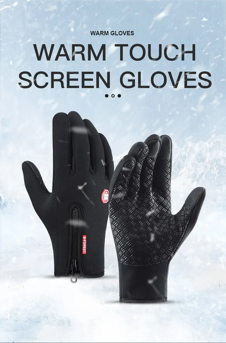 Autumn Winter Warm Cycling Gloves Thermal Outdoor Sport Running Bicycle Ski Gloves for Camping Hiking Motorcycle Gloves Men